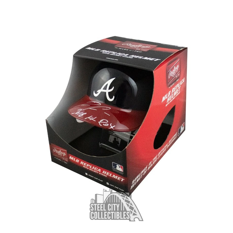 Ronald Acuna Jr 2018 NL ROY Autographed Braves Replica F/S Batting Helmet - JSA - Image 1 of 1