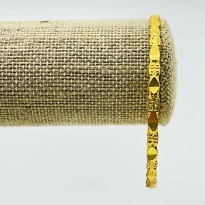 Vintage Gold Tone Etched Bangle Bracelet - Picture 1 of 6