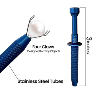 Ball Grabber Tool 4-Prong Bead Holder for Piercing, Jewelry Making, Craft - Blue - Picture 1 of 6