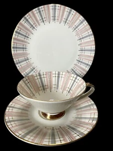 Vintage Zeh Scherzer Bavaria Germany Teetasse Untertasse Dessert Trio Art Deco Gold Signiert - Bild 1 von 15
