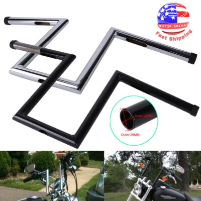 Manillar de motocicleta de 1" barras de arrastre Z colgador de mono para Harley Custom Bobber Chopper Foto 1 de 4
