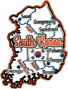 Südkorea Karte Kühlschrankmagnet - Bild 1 von 1