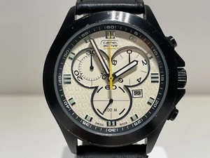 VINTAGER RARE SPORT MEN'S BLACK PVD SWISS CHRONOGRAPH QUARTZ WATCH "CAMEL"ACTIVE - Picture 1 of 8