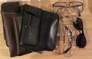 Lot Of 5 Pairs of Men's Vintage Eyeglasses | 8 Nice Cases - Picture 1 of 11