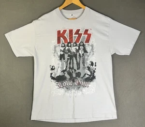 Y2K Kiss Love Gun Konzert T-Shirt Größe L vorne & hinten AOP Grafik Affliction Stil - Bild 1 von 8