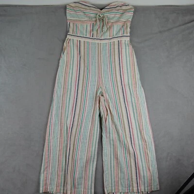 Mono Parker Mujer 12 Marfil Sin Tirantes Pierna Ancha Largo Completo Espalda Calada Boho Foto 1 de 4