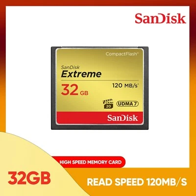 Tarjeta de memoria flash compacta SanDisk 32 GB CF Extreme 120 MB/s HD Video SDCFXS nueva Foto 1 de 4