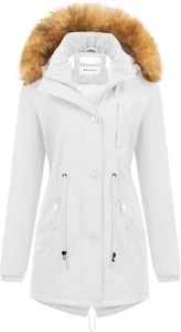 Chrisuno Women's Mid-Length Military Parka Winter Outerwear Insulated Jacket Sof - Picture 1 of 7