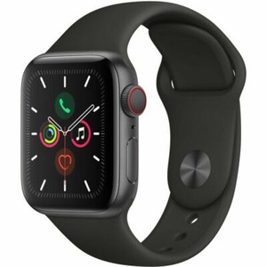 Apple Watch Series 5 44 mm Gray Case - Black Band GPS + Cellular - Very Good