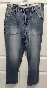 Time and Tru Women's Denim Jeans Blue High Rise Slim Utility Size 8 - Picture 1 of 8