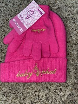 Sombrero y guantes de punto Phat para bebé niñas nuevos con etiqueta rosa Foto 1 de 4