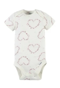 MODERN MOMENTS BY GERBER BABY GIRLS HEARTS FORAL BODYSUIT SIZE 0 - 3M NEW W TAGS - Picture 1 of 6