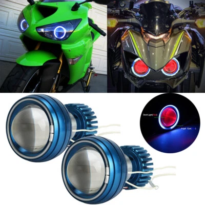 2x LED Projector Headlight Angel Eye Demon For Yamaha YZF R1 R6 R3 R7 1000R 700R - Image 1 of 4