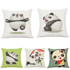 Cute Panda Pillow Case Cotton Linen Home Decor Sofa Waist Cushion Cover 18inch