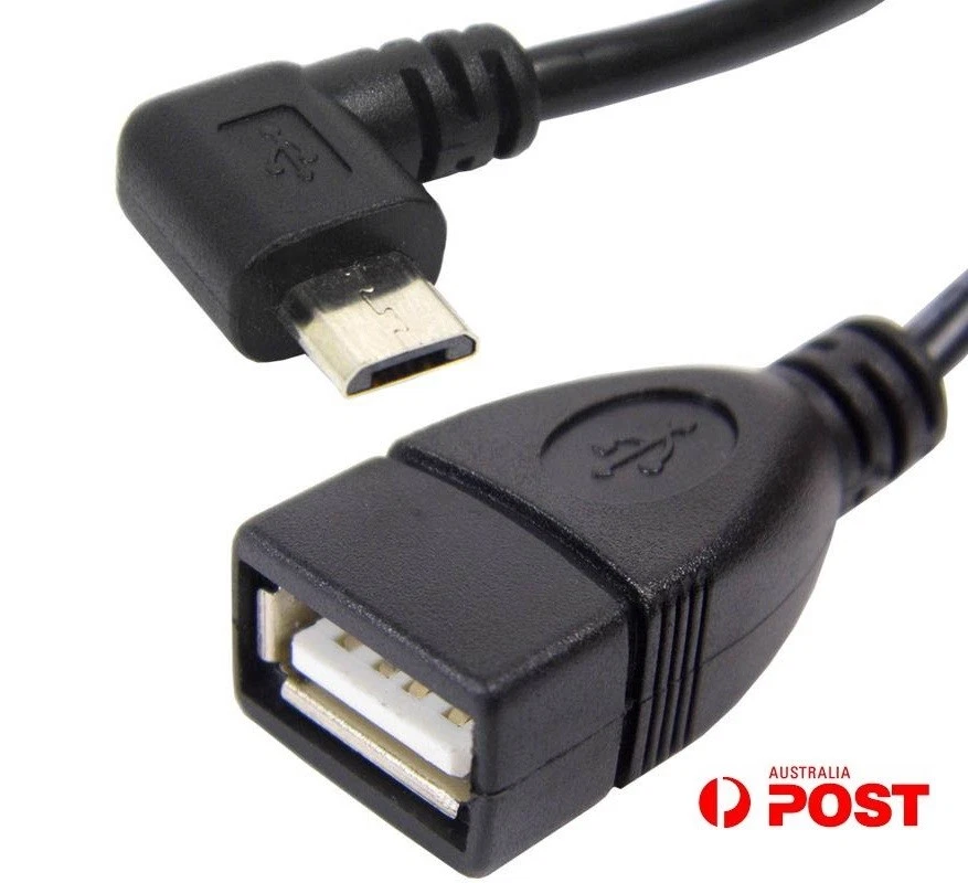 90° Left Angle Micro USB OTG Adapter Cable For Samsung Galaxy S7 S6 Edge S4 S3 - Image 1 of 1