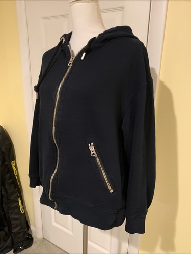 ACNE STUDIOS Felpa con cappuccio da donna unisex punta in pile nero cerniera intera taglia S