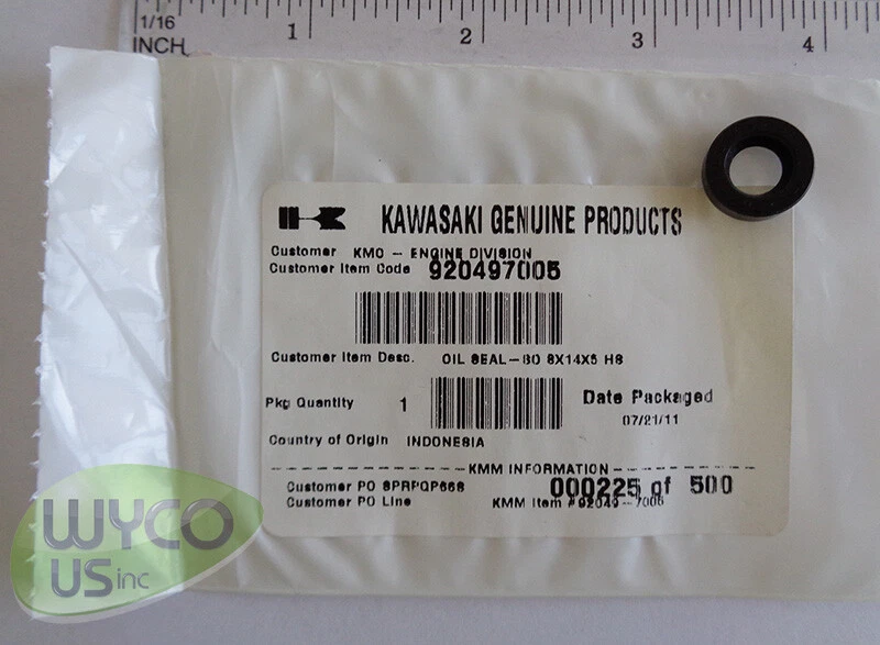OEM GOVERNOR SHAFT SEAL, SO 8X14X5 HS, KAWASAKI 92049-7019, 920497005, 11D15 - Image 1 of 1