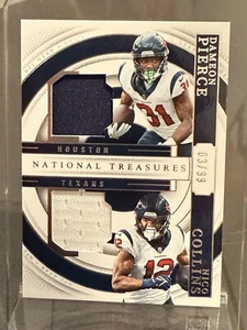 PIERCE COLLINS 2023 NATIONAL TREASURES NFL GEAR DUAL PATCH /99 TEXANS - Picture 1 of 2