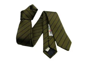 Cravatta uomo slim 5 blu e gialla oro armata spina pesce cravattino da indossare - Foto 1 di 1