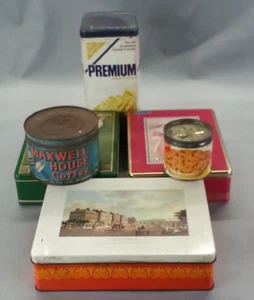 6 latas de colección Nabisco Saltines Platters Anacardos Maxwell House Bahlsen - Imagen 1 de 7