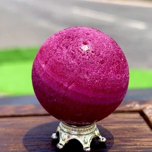 52G Natural Rojo Rubí Corindón Esfera Cristal Mineral Muestra Bola Curativa - Imagen 1 de 18