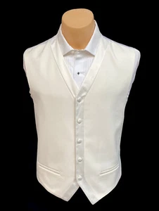 Men's After Six Ivory Tuxedo Vest with Satin Trim Wedding Groom Prom XL - Bild 1 von 5