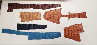 Mezcla de restos de piel de cola de vientre de caimán 6 piezas 0244 Foto 1 de 4