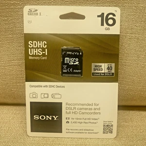 Sony 16GB SDHC/SDXC Class 10 UHS-1 R40 Memory Card SF16UY/TQMN-NEW - Picture 1 of 7