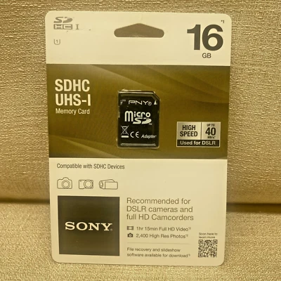 Sony 16GB SDHC/SDXC Class 10 UHS-1 R40 Memory Card SF16UY/TQMN-NEW - Image 1 of 4