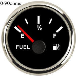 52MM Silver Black Fuel Level Gauge 0-90 ohms For Auto Truck Motorcycle USA STOCK - Picture 1 of 6