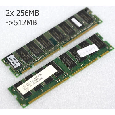 2x 256MB -> 512MB Vintage SD-RAM Hynix 53501090 45P6236 IBM SDRAM SD RAM M583 - Image 1 of 3