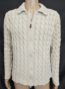 GAP Herren Pullover Größe Large hellbeige Baumwoll-/Acrylmischung durchgehender Reißverschluss Strickjacke - Bild 1 von 14