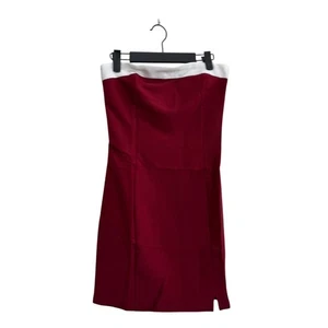 Neu ohne Etikett Damen rot weinweiß trägerloses Sommerkleid Kleid Y2K figurbetont Small - Bild 1 von 12