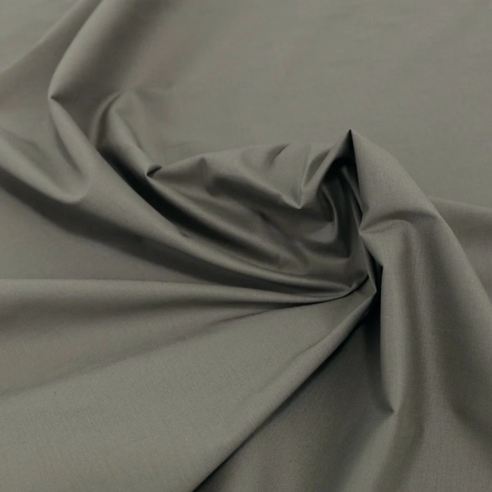 10m grauer Baumwollstoff Popeline Stoff  Kleid Kissen Vorhang Gardine Meterware - Bild 1 von 1