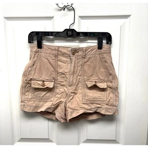 Pantalones Cortos American Eagle Pana, Bolsillos con Solapa, Cintura Alta, Rosa Tostado Para Mujer Talla 0 - Imagen 1 de 7