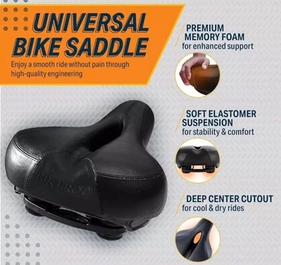 Cojín de asiento de bicicleta Bikeroo - Cómodo sillín de bicicleta para hombre y mujer - Foto 1 de 4