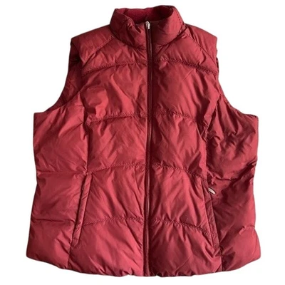 Eddie Bauer Men's Premium Goose Down Quilted Vest Rust Red-XL Nice! - Image 1 of 4