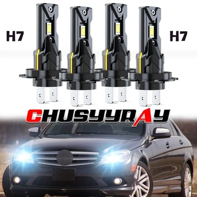 For Mercedes Benz C350 2005-2016 4x 6000K LED Headlight Kit High &Low Beam Bulbs - Image 1 of 4