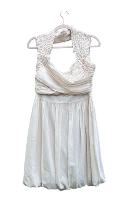 Mini Vestido Bebe Crema Drapeado Seda Grande Y2K BBL Falda Cóctel Fiesta Nuevo con Etiquetas Foto 1 de 4