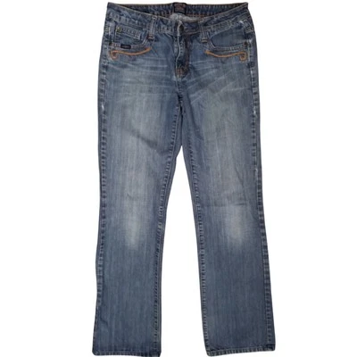 Cowgirl Up Womens Size 6 Dont Fence Me In Embellished Pockets Jeans Denim Blue - Image 1 of 4