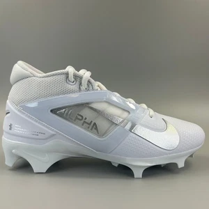 Nike Alpha Menace 4 Pro Football Cleats Men Size 8.5 White Silver FD7037-101 NEW - Picture 1 of 6