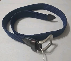 Tommy Bahama Para Hombre Dos Tonos Elastizado Trenzado Cinturón Azul Marino M (34-36) - Imagen 1 de 8