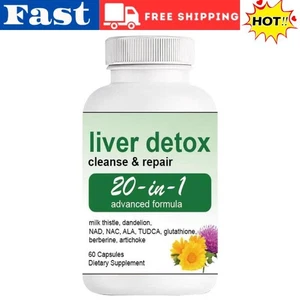 Desintoxicación del hígado | Complejo de apoyo avanzado 20 = en 1 | Suplemento de limpieza y reparación del hígado - Imagen 1 de 9
