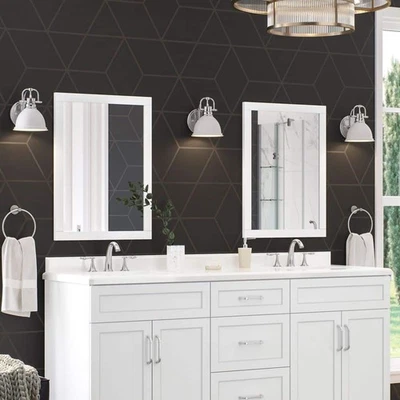 Espejo tocador de baño HDC Lincoln 22" W x 30" H con marco rectangular montaje en pared Foto 1 de 4