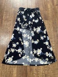 Long Blue Skort With Flower Pattern By Justice - Picture 1 of 5
