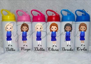 School Girls Kids Personalised Metal Water Bottle Back to School Gift Party Gift - Picture 1 of 1