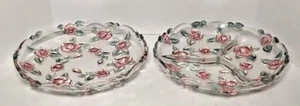 Mikasa 2 Bella Rosa Frost 13" Round Glass Platters - Picture 1 of 6
