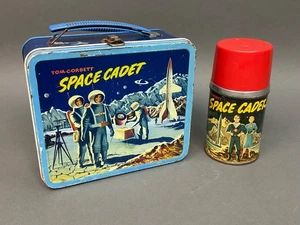 Vintage Original 1954 TOM CORBETT SPACE CADET Metall Brotdose mit Thermoskanne! Schön! - Bild 1 von 15