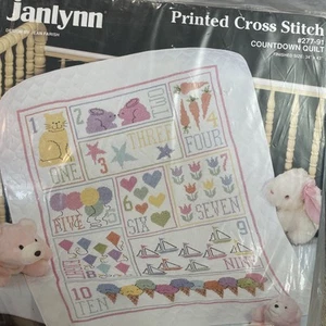 Janlynn Countdown Quilt Stamped Cross Stitch Kit 277-91 Baby Crib - Picture 1 of 6