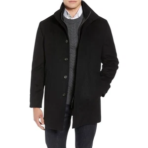 JWN John W Nordstrom Mens Size XL Classic Hudson Black Wool Car Coat Jacket NEW - Picture 1 of 15